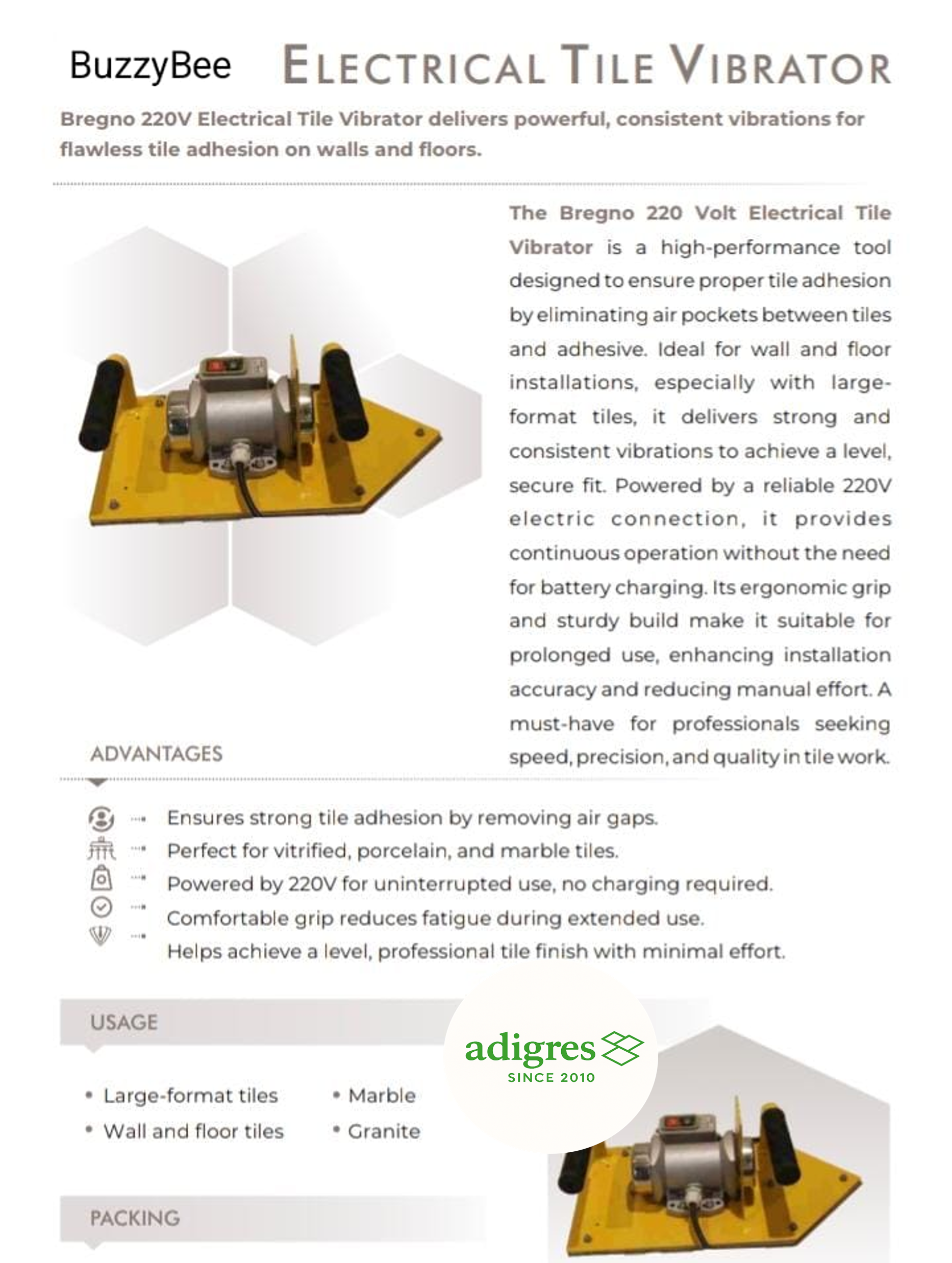ELECTRICAL TILE VIBRATOR